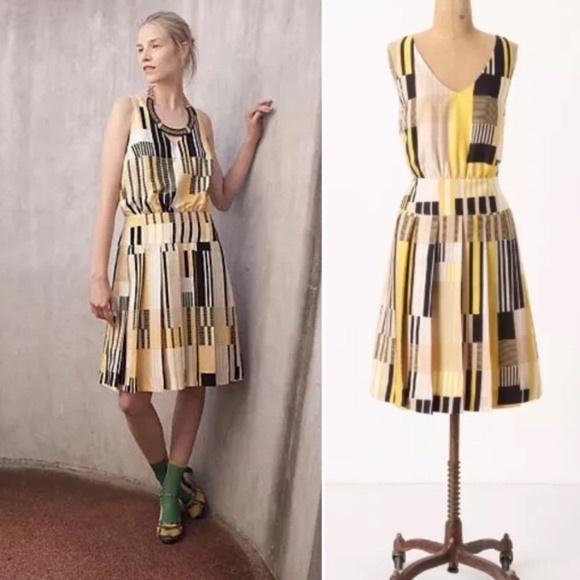 Anthropologie Dresses & Skirts - [Anthropologie] Maeve Otta Silk Geo Print Dress